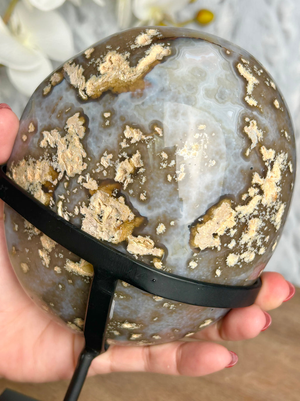 Agate Geode on stand