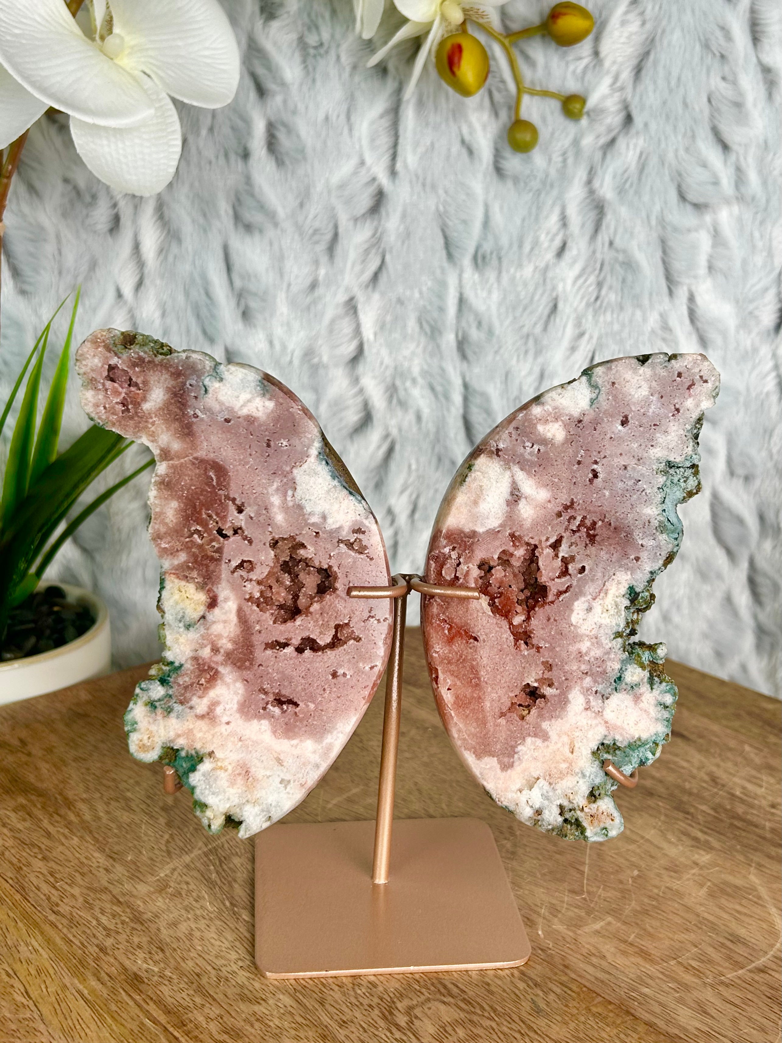 Pink Amethyst Geode Butterfly Wings