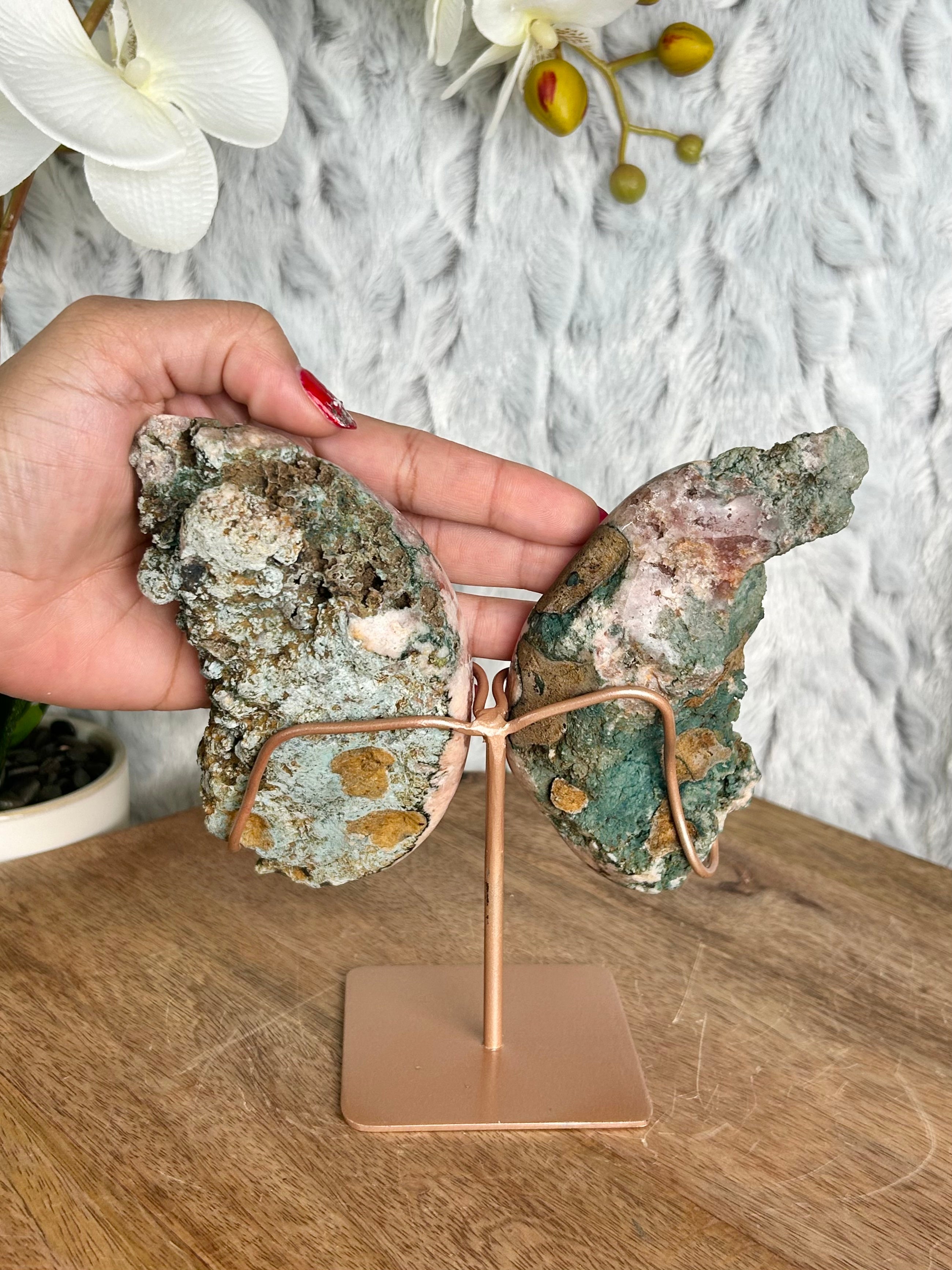 Pink Amethyst Geode Butterfly Wings