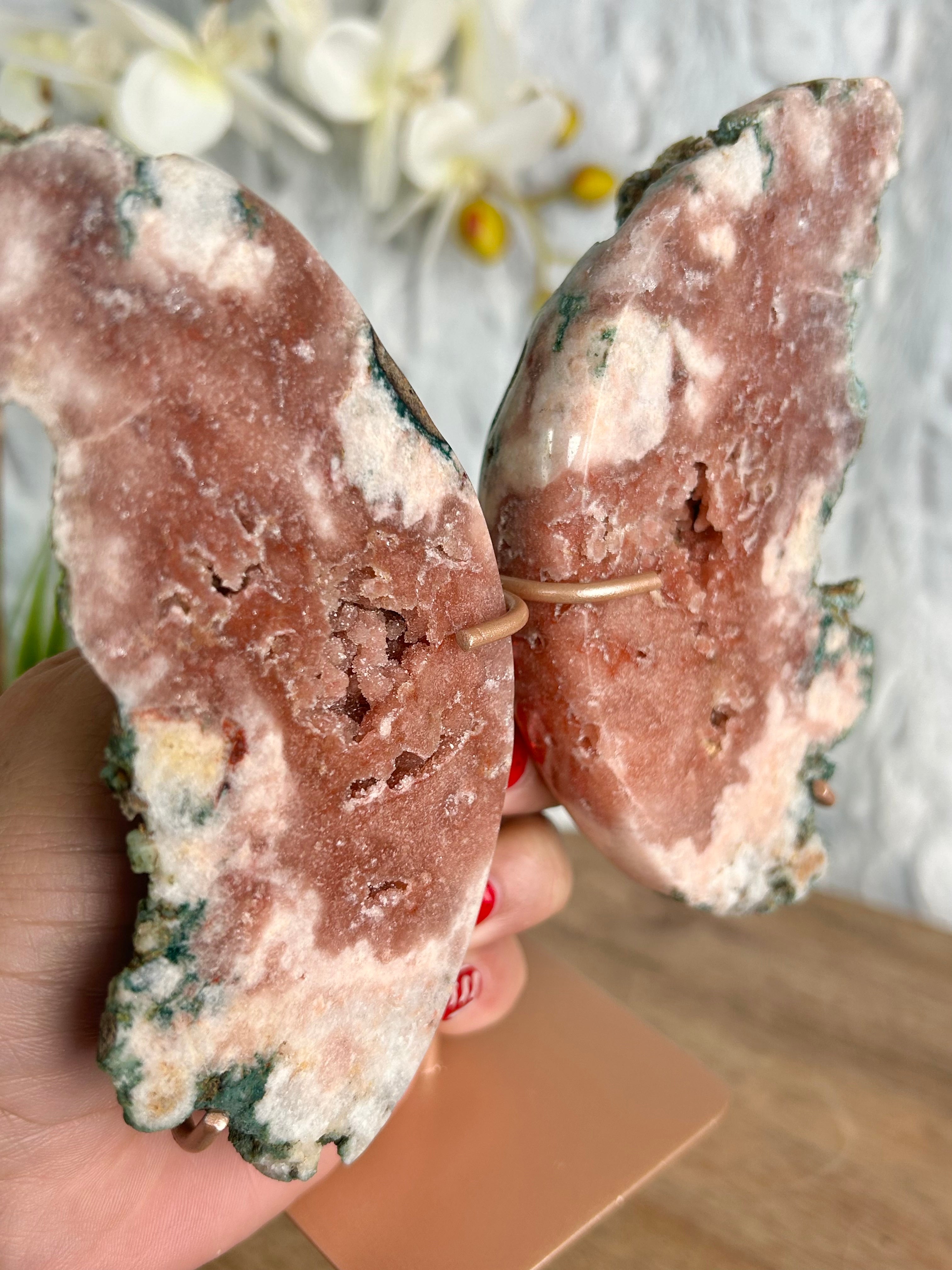 Pink Amethyst Geode Butterfly Wings