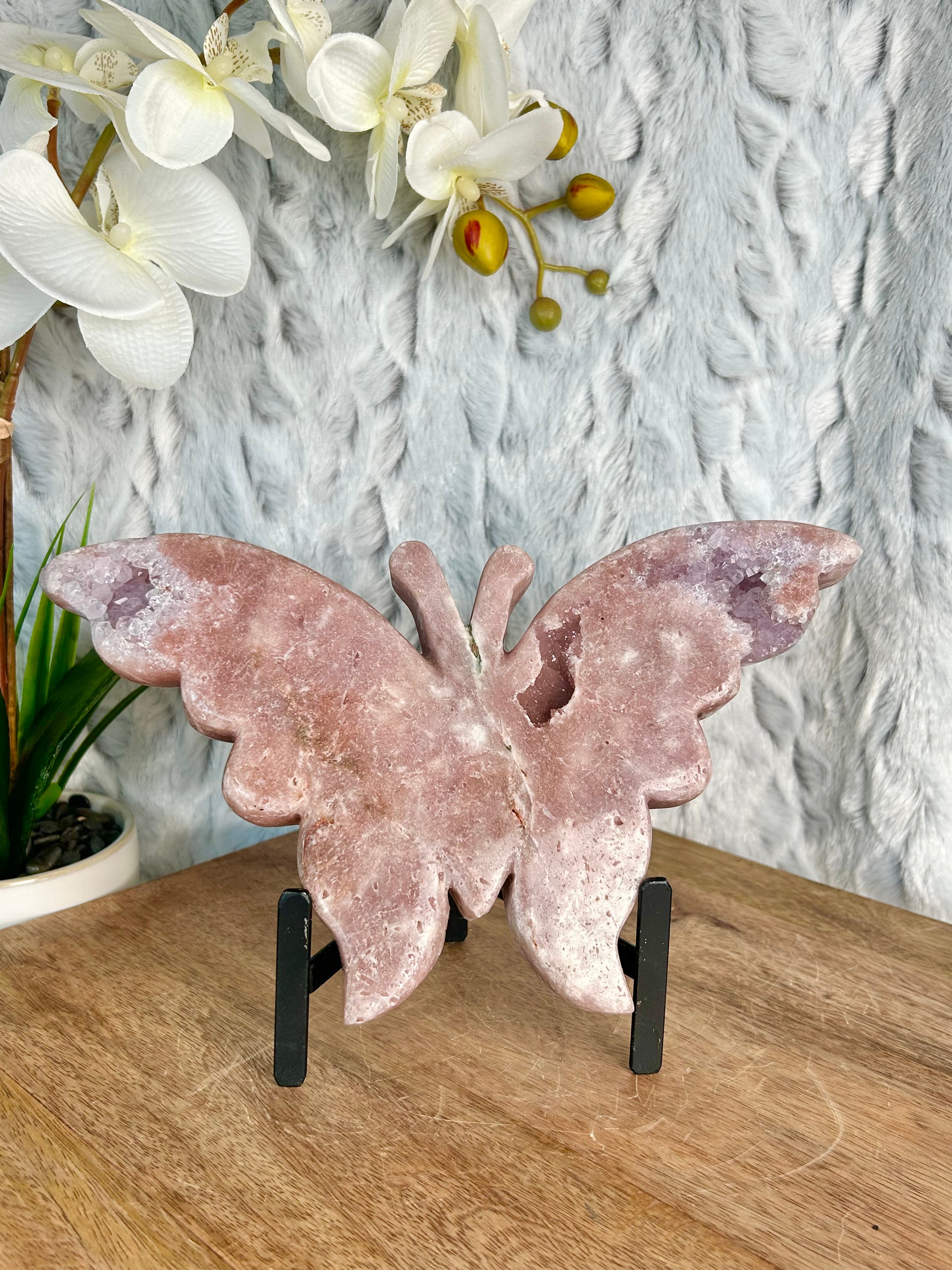 Large Pink Amethyst Butterfly