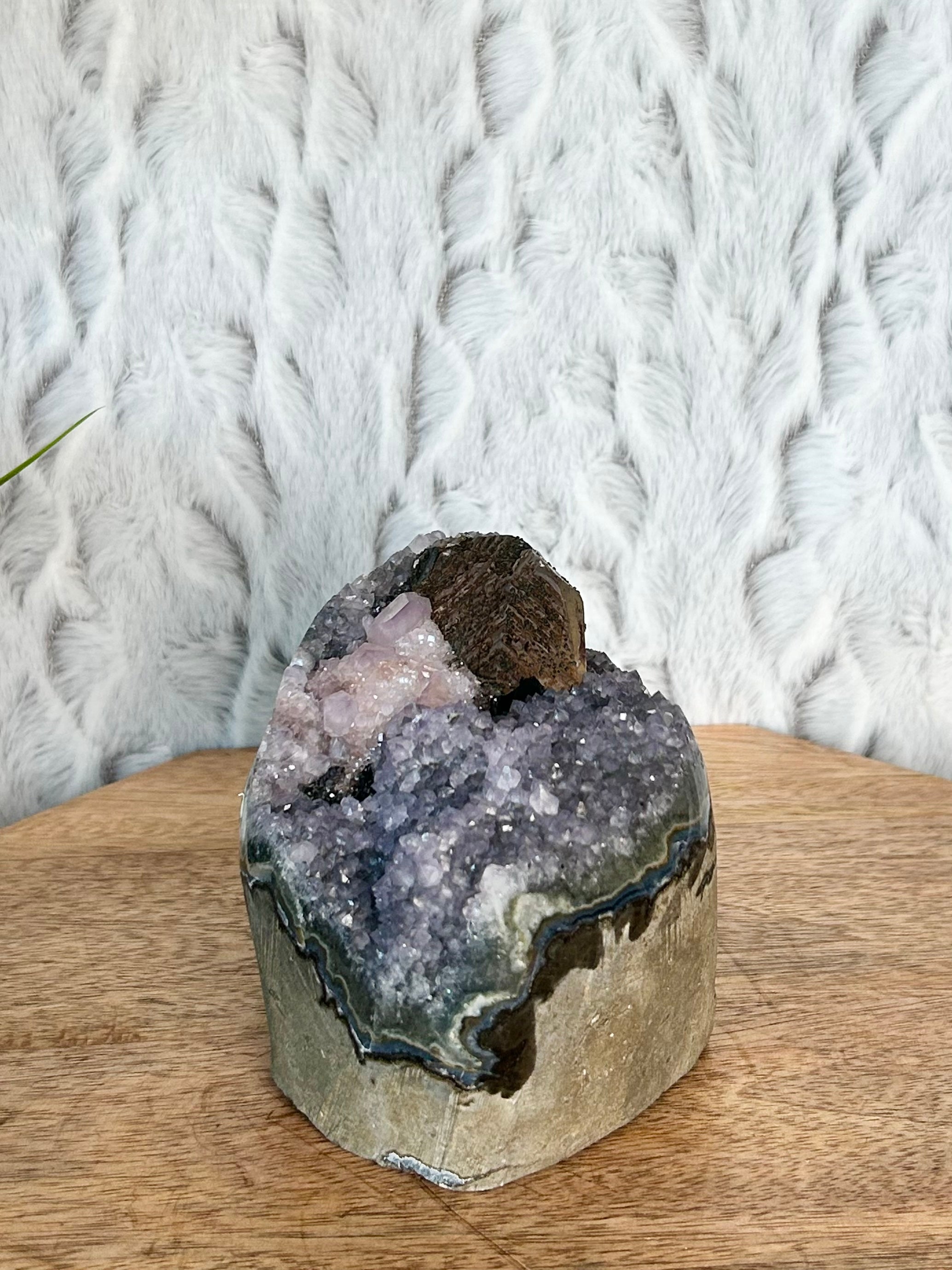 Uruguayan Rainbow Amethyst Cut Base