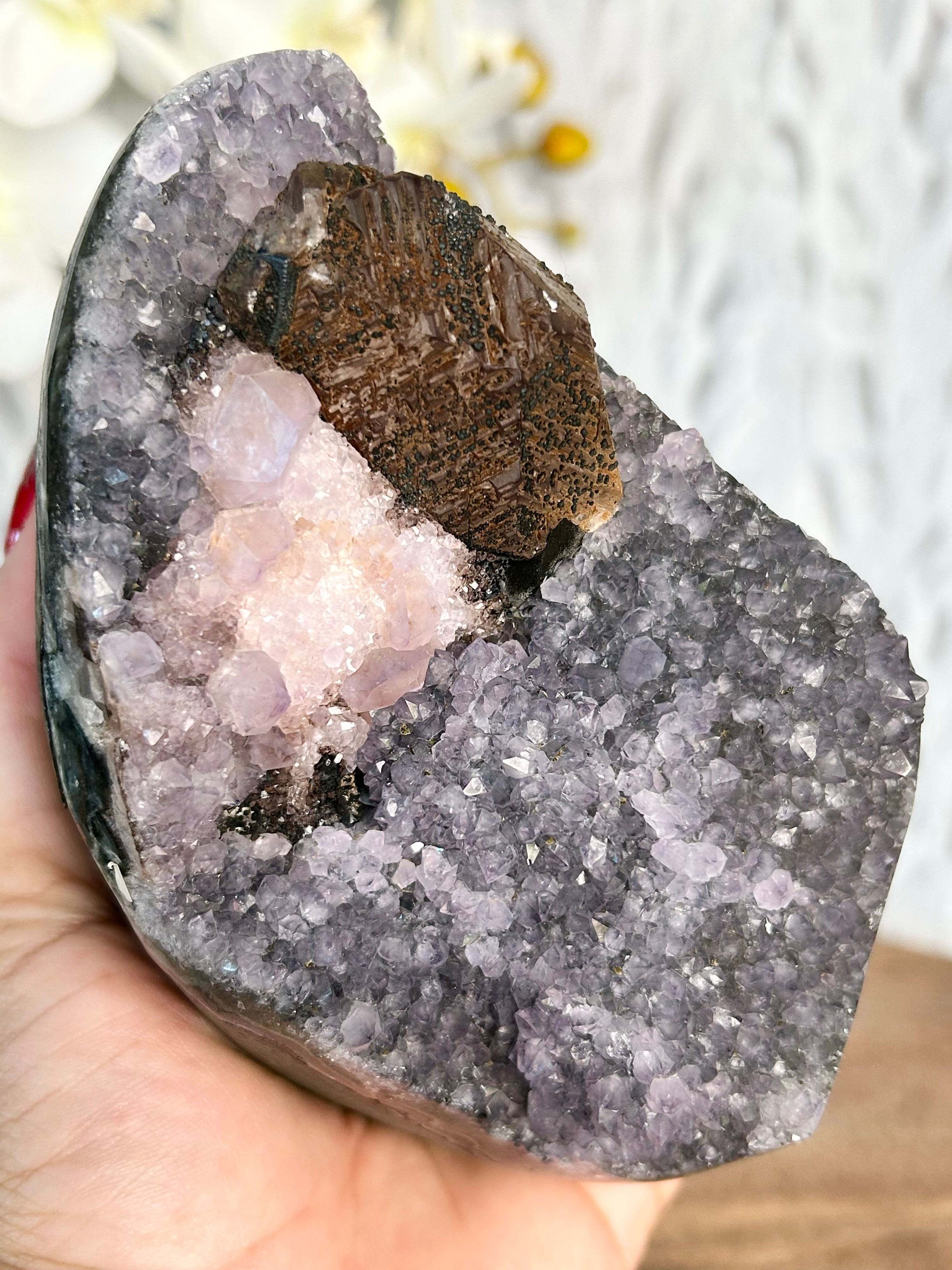 Uruguayan Rainbow Amethyst Cut Base