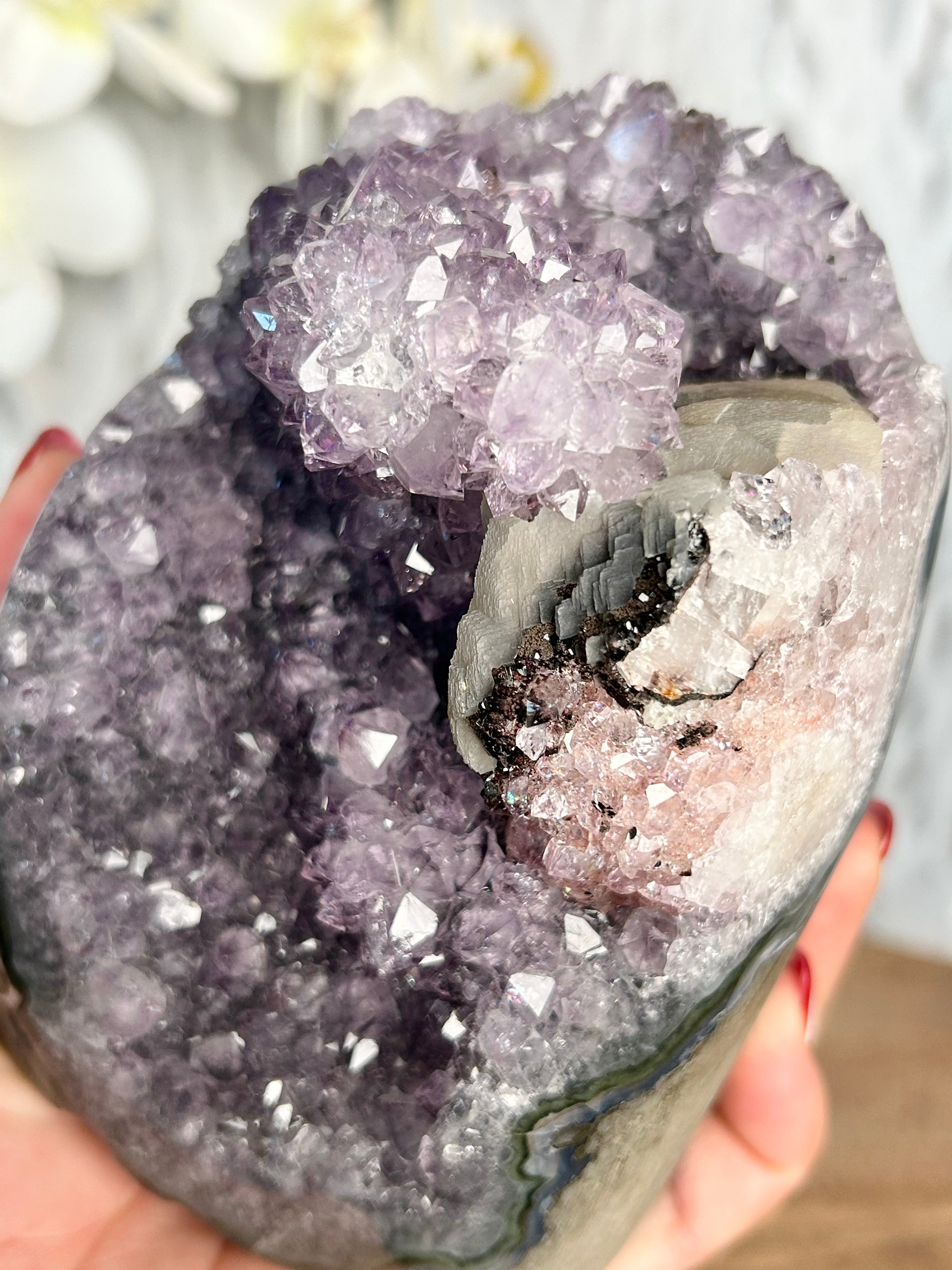 Uruguayan Rainbow Amethyst Cut Base