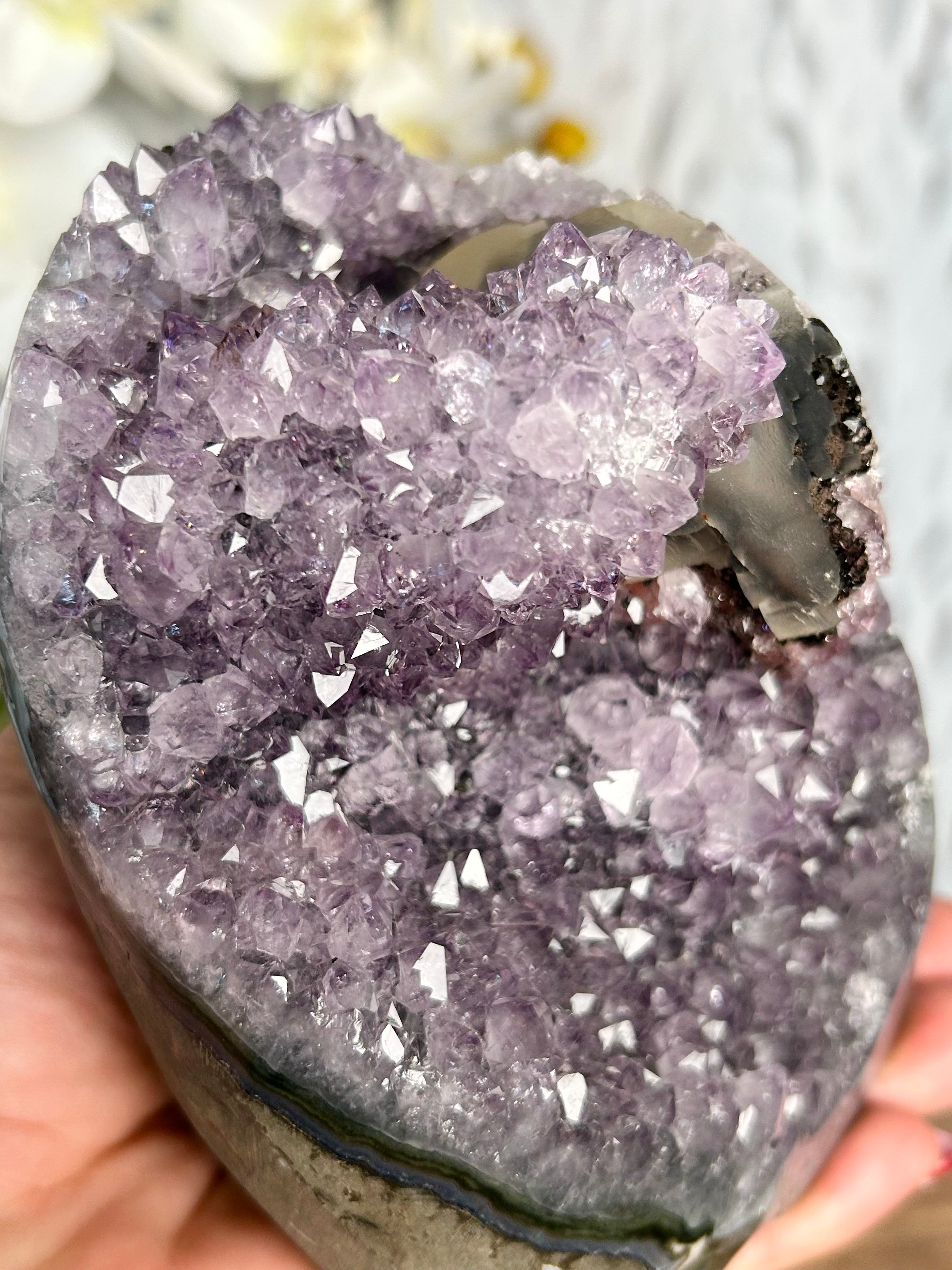 Uruguayan Rainbow Amethyst Cut Base