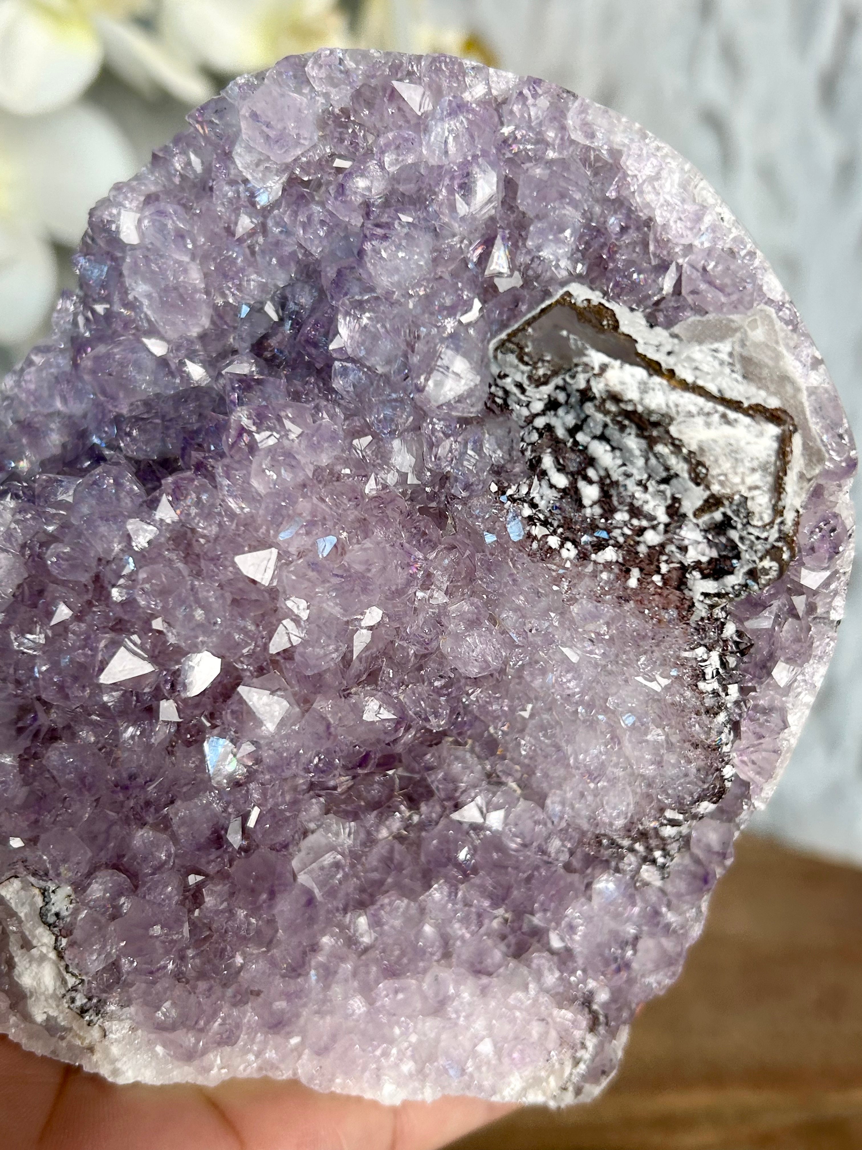 Uruguayan Rainbow Amethyst Cut Base