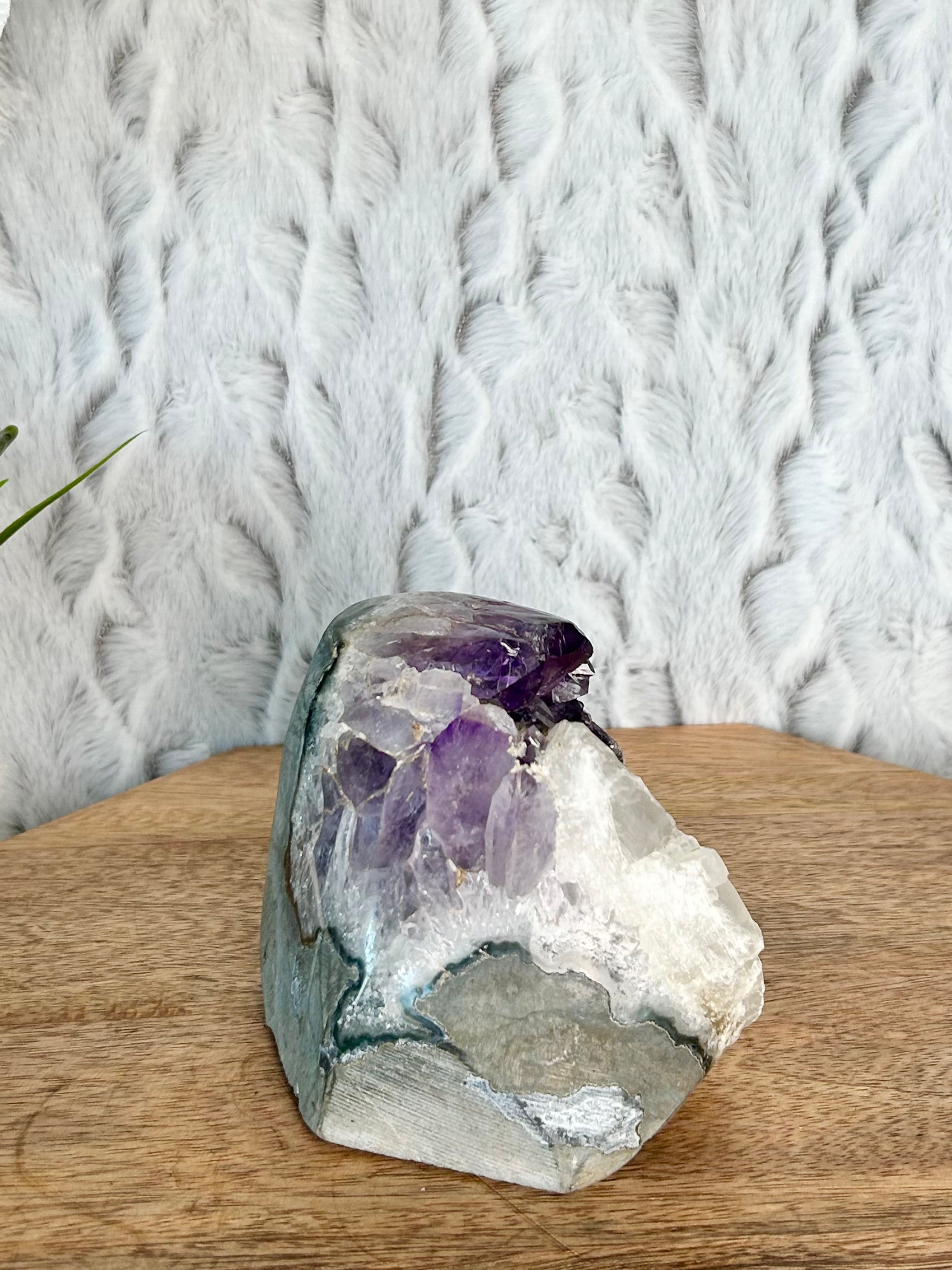 Amethyst Cut Base with Large Calcite