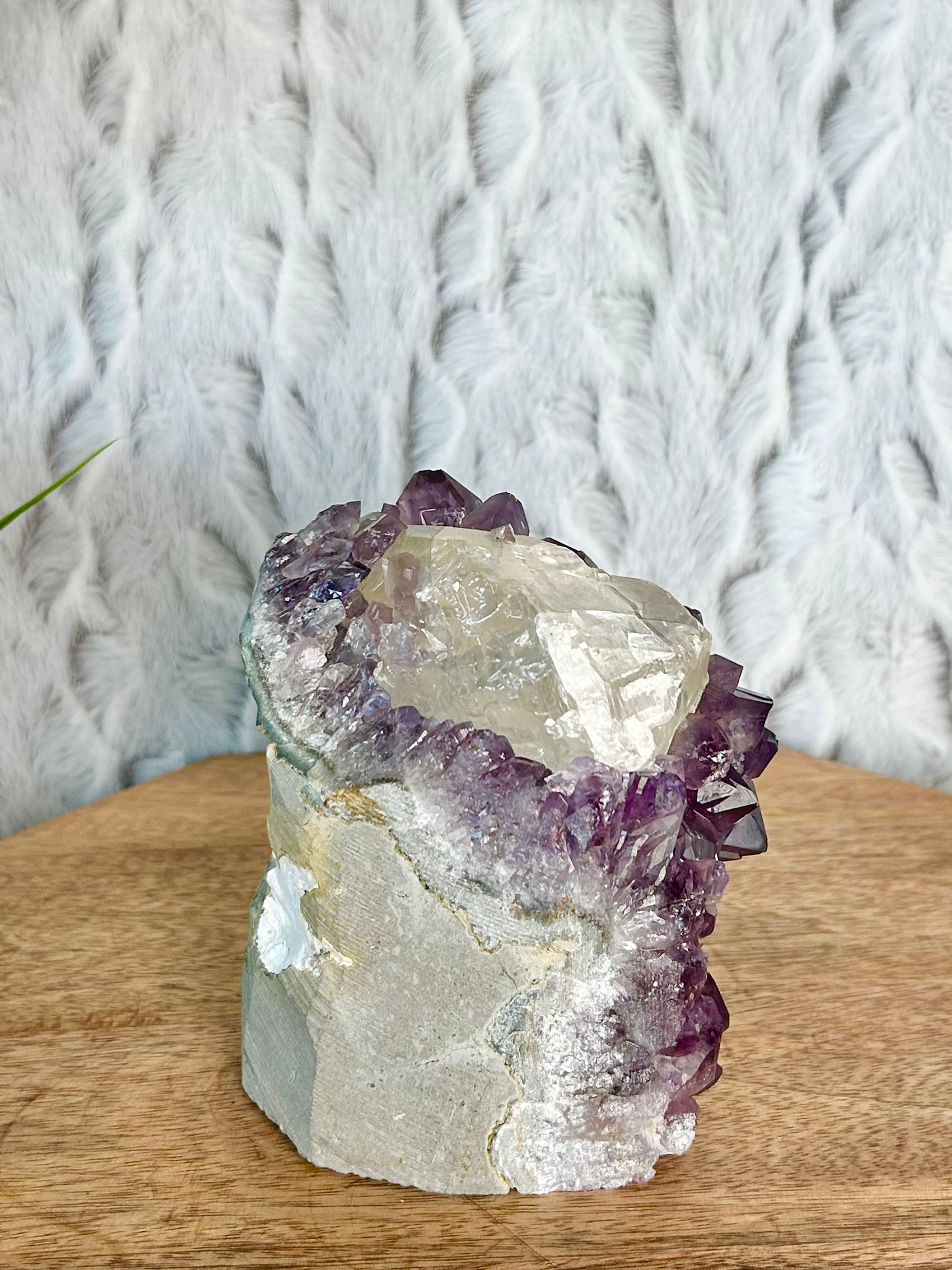 Amethyst Cut Base with Calcite
