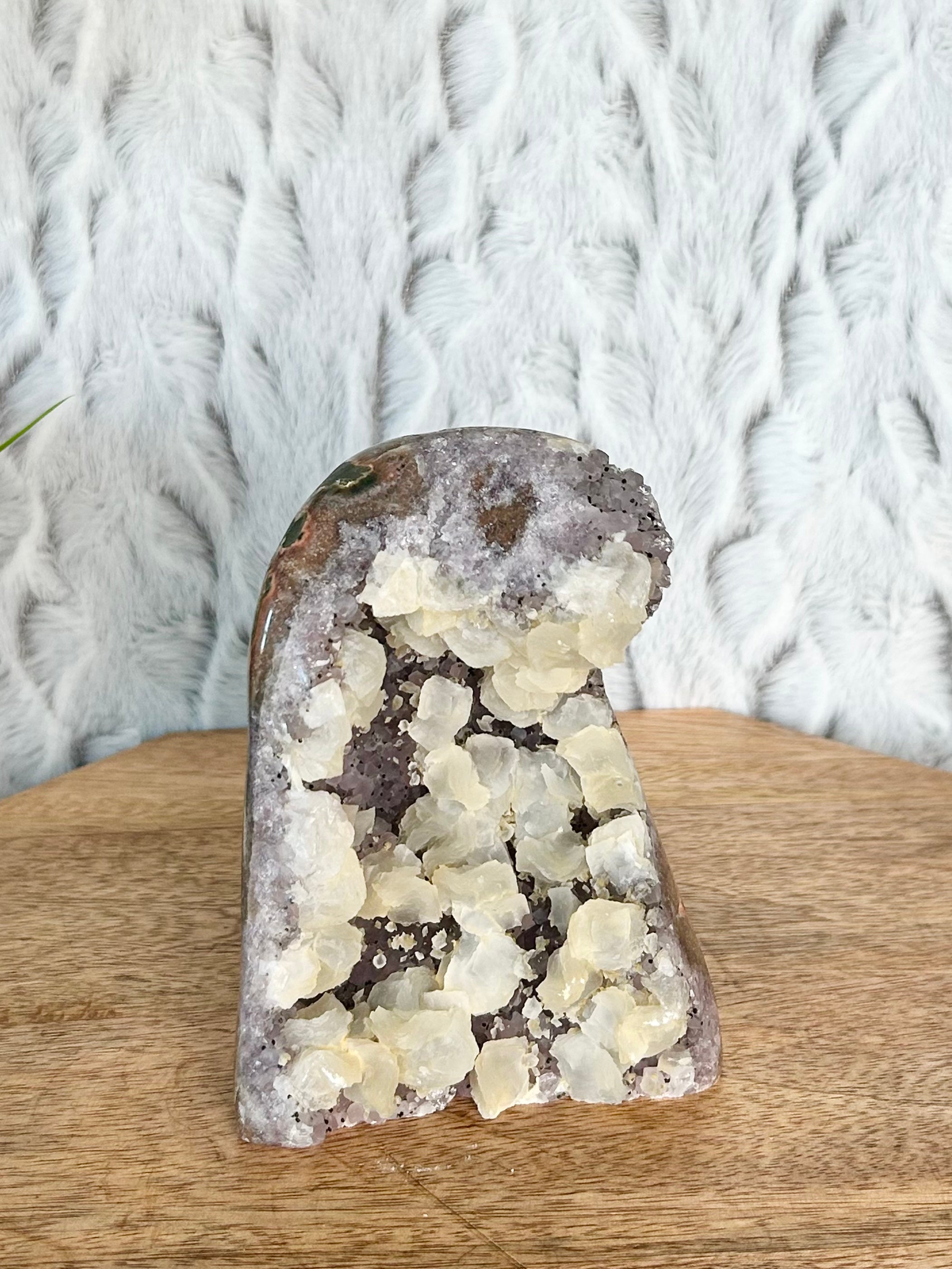 Unique Amethyst and Calcite Cut Base