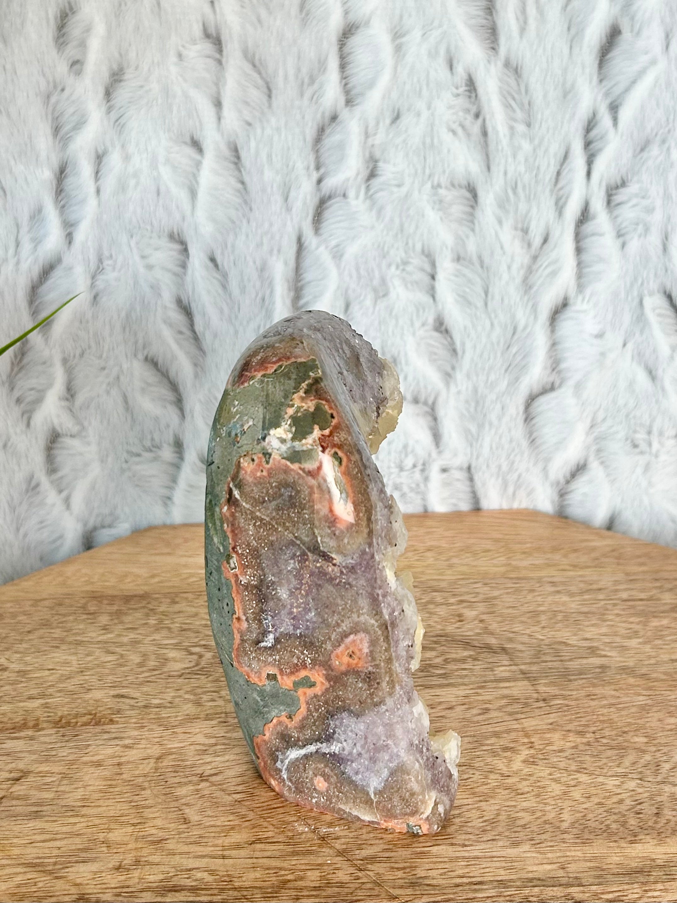 Unique Amethyst and Calcite Cut Base