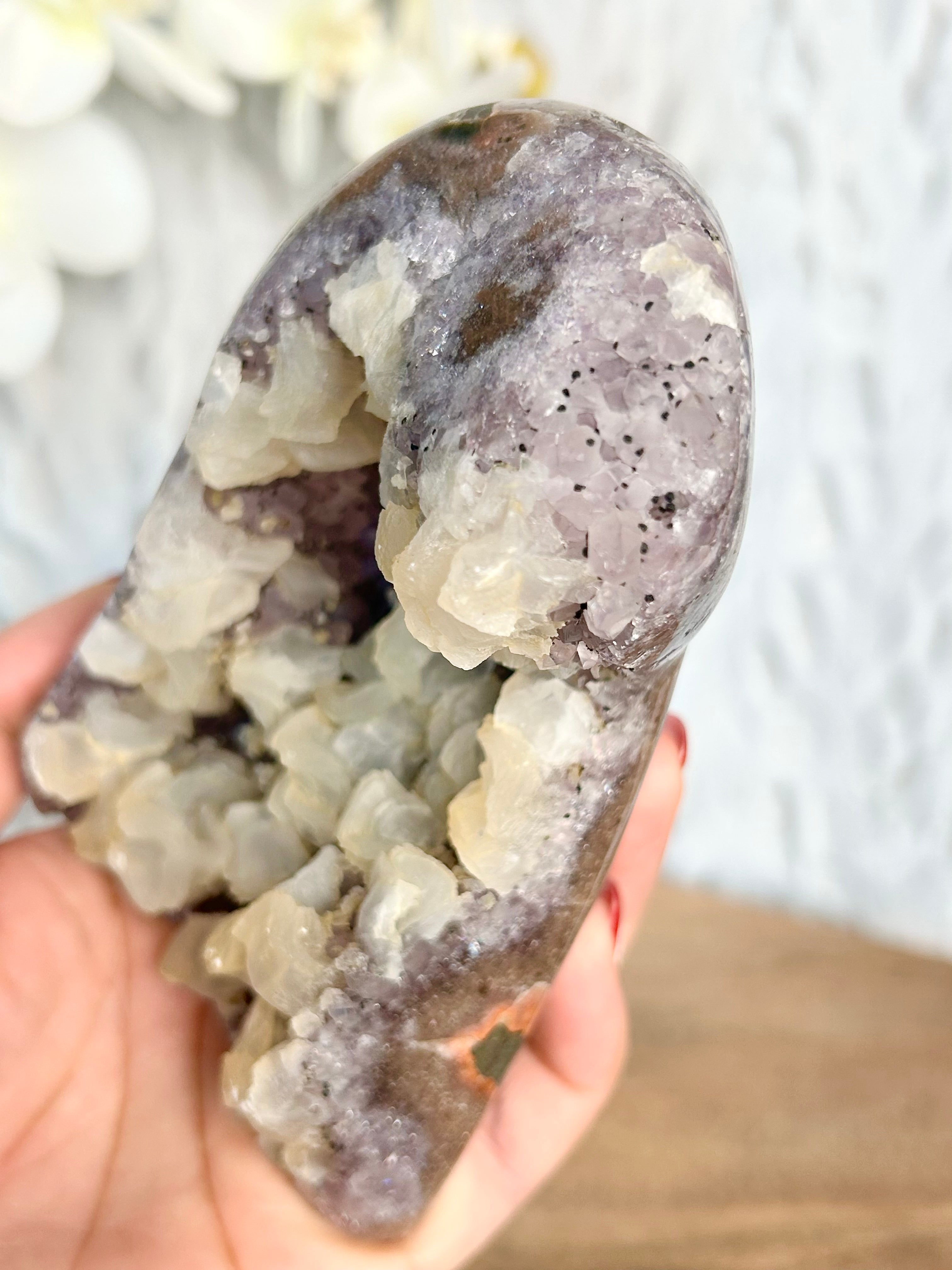 Unique Amethyst and Calcite Cut Base