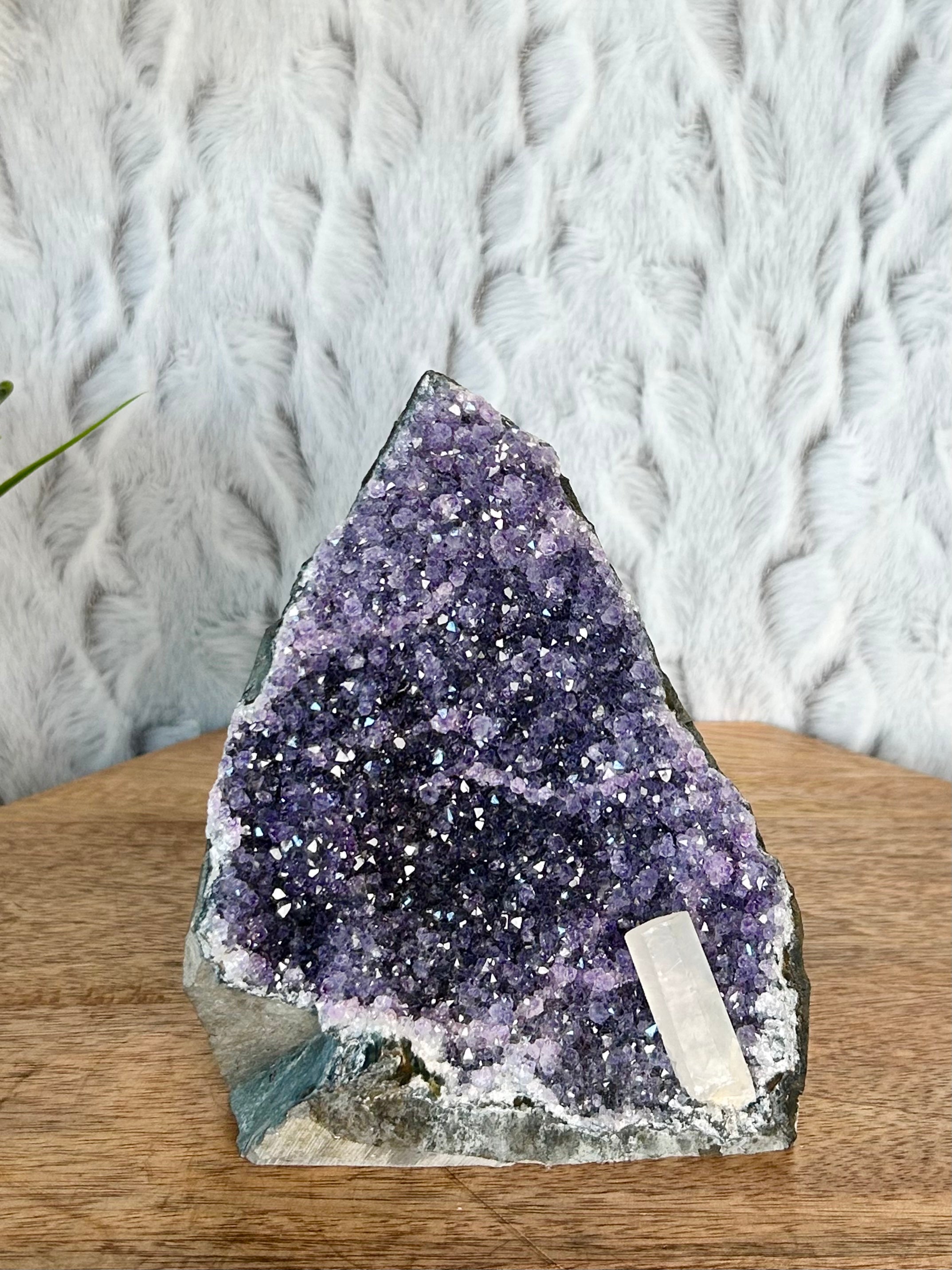 Amethyst Cut Base with Cylindrical Calcite