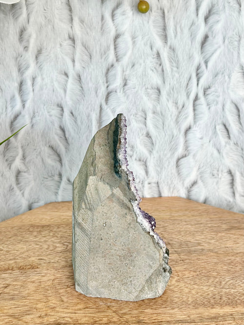 Amethyst Cut Base with Cylindrical Calcite