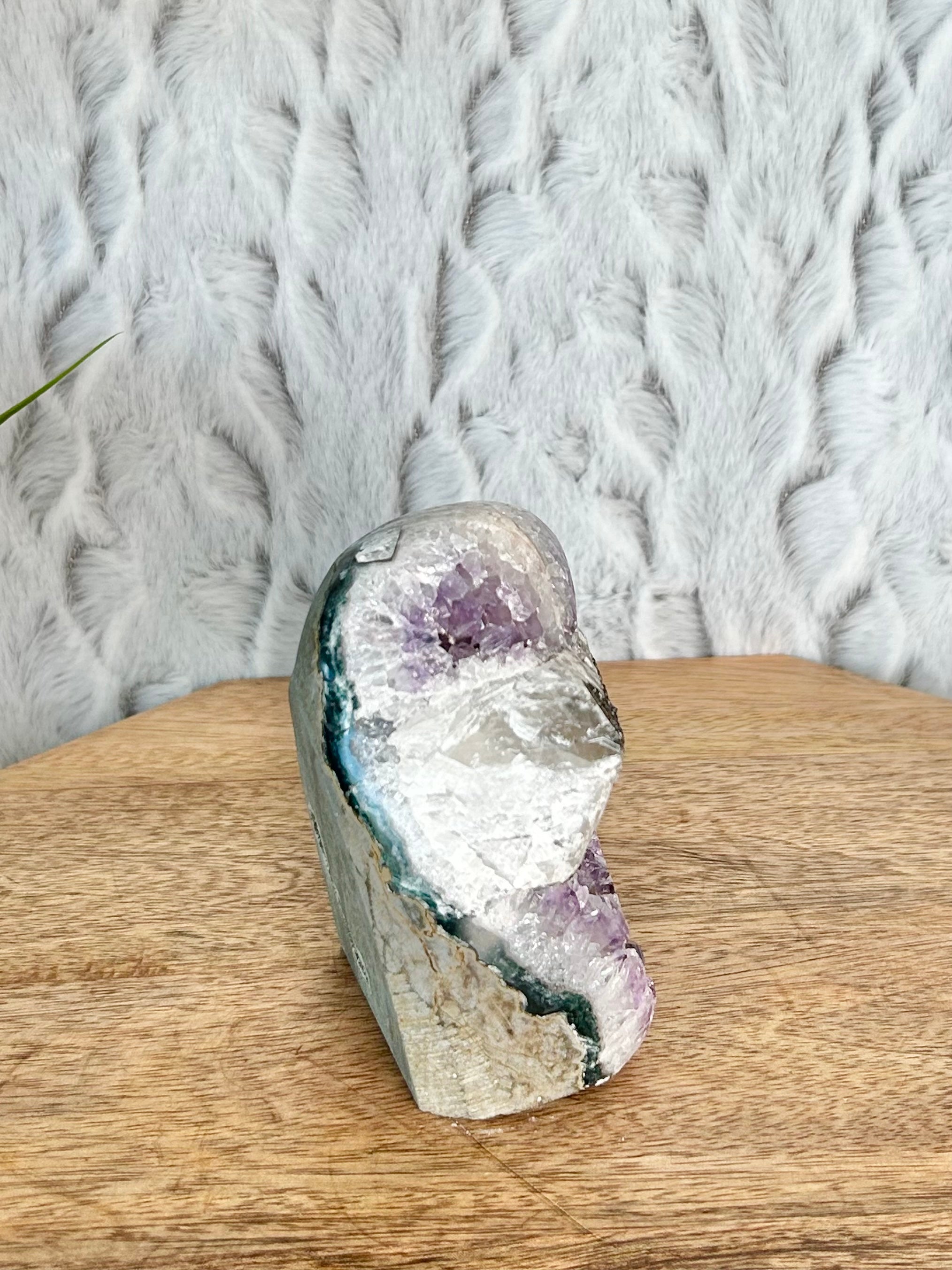 Amethyst Cut Base with Calcite