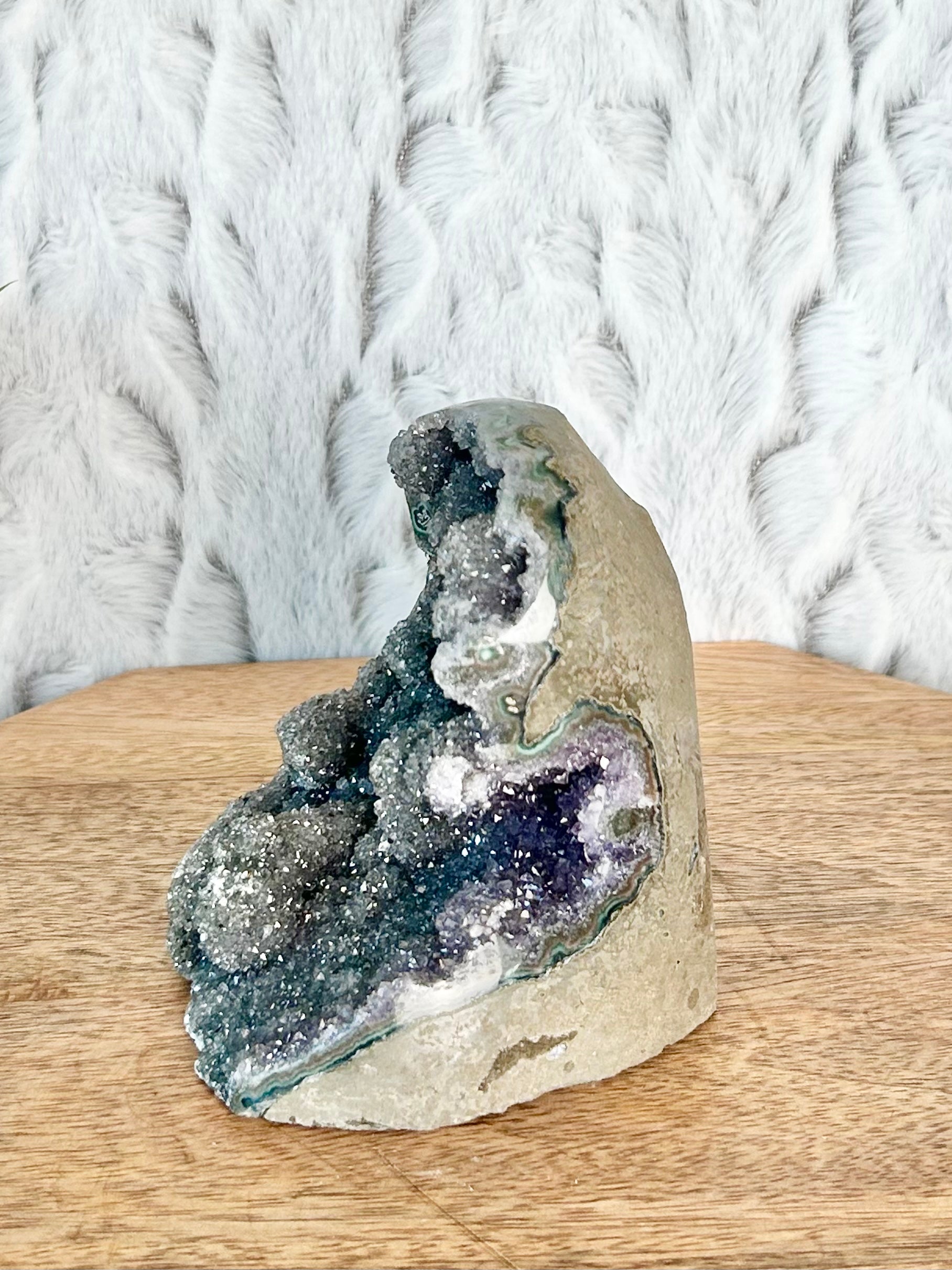 Stalactite Green Amethyst Cut Base