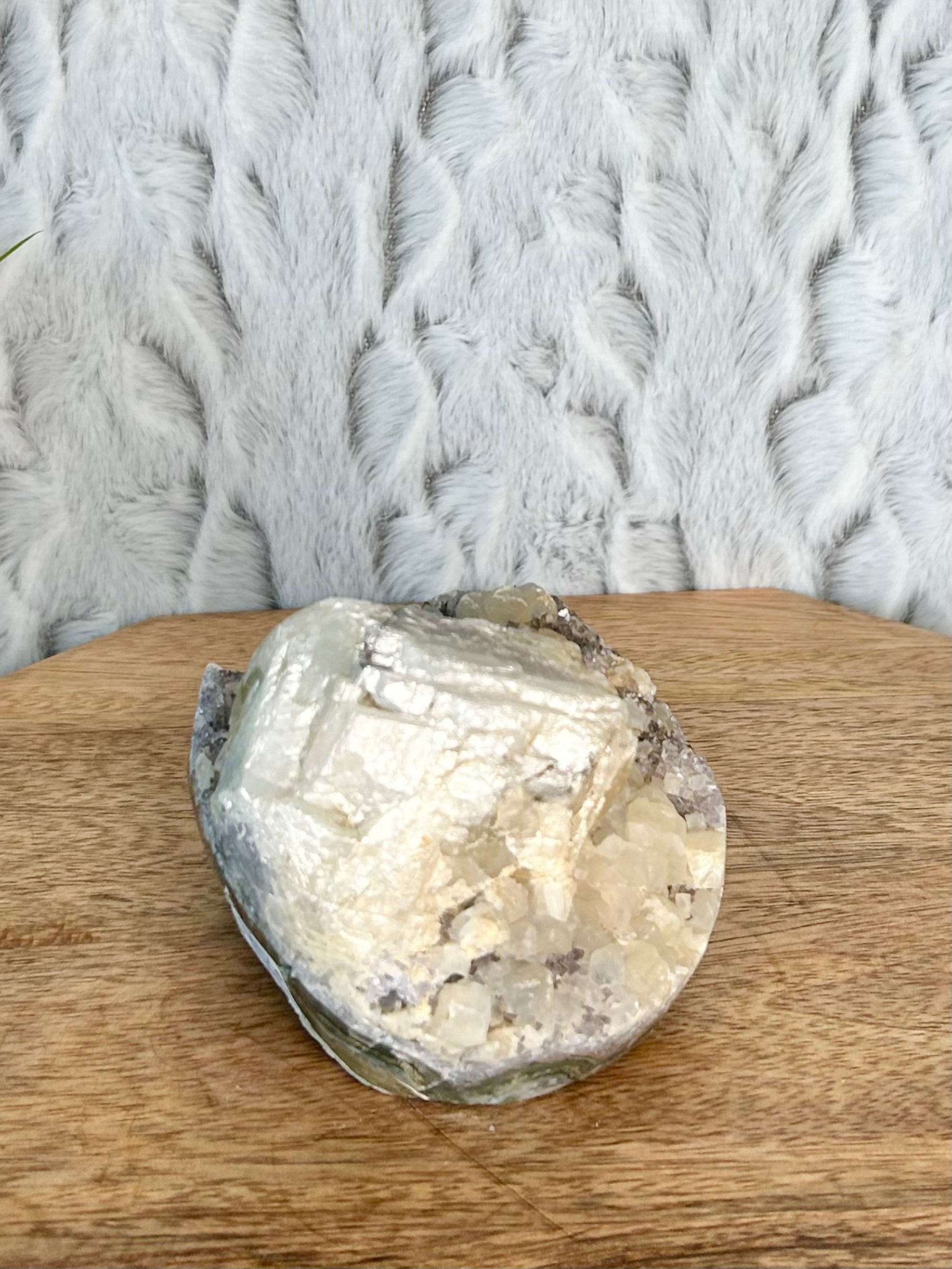 Calcite covered Amethyst Cut Base