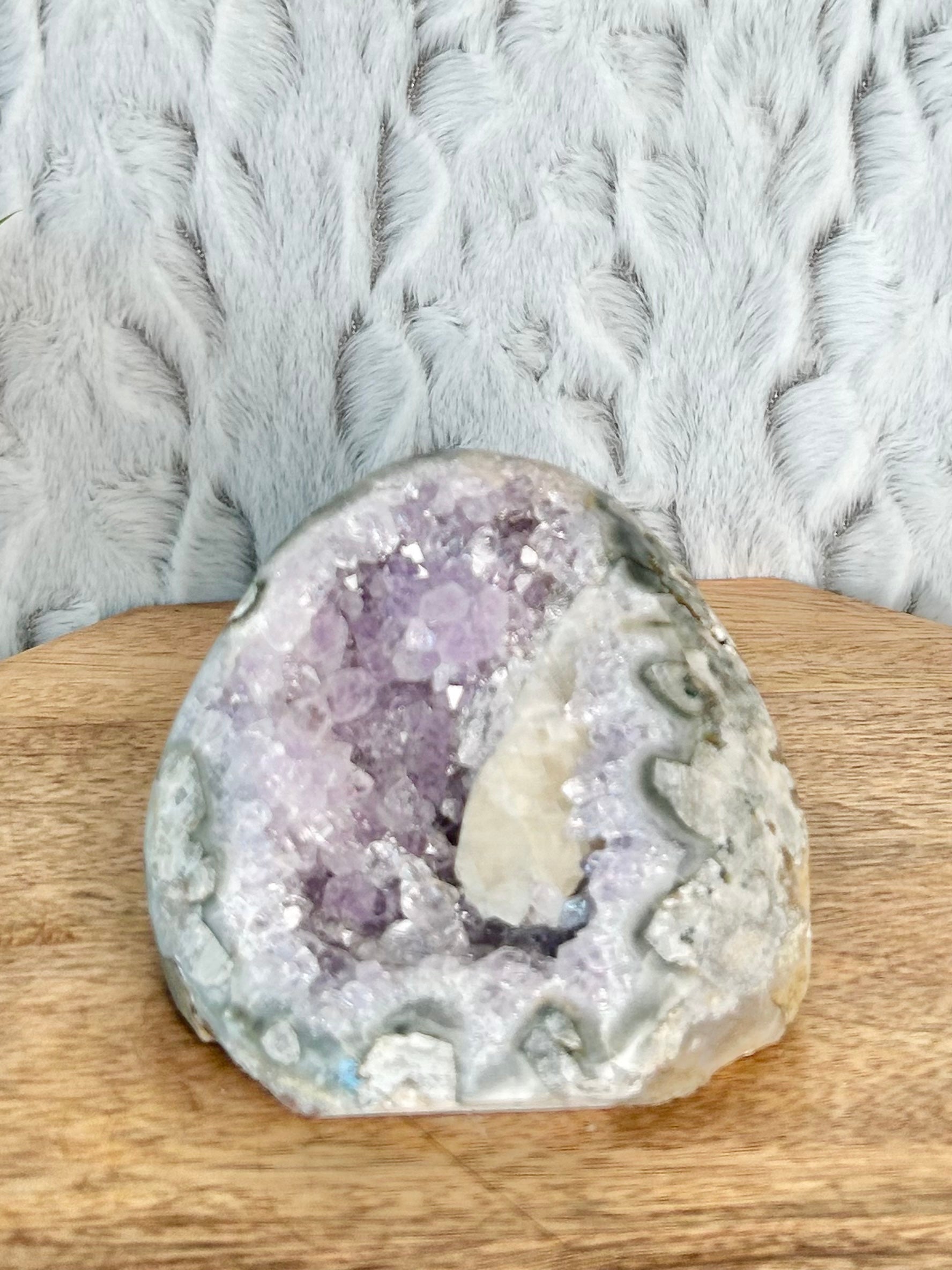 Amethyst with Calcite Cut Base