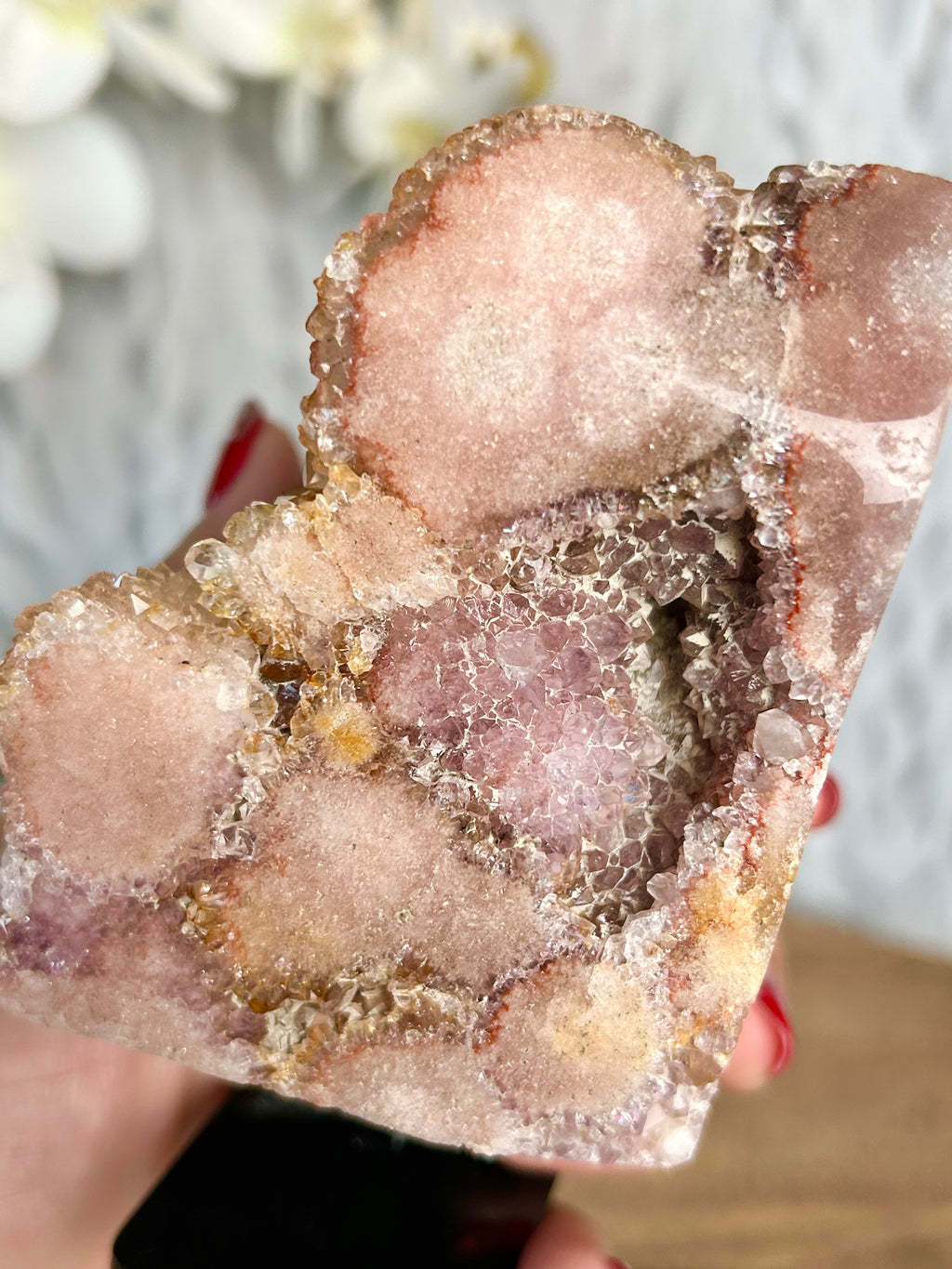 Pink Amethyst Freeform on stand