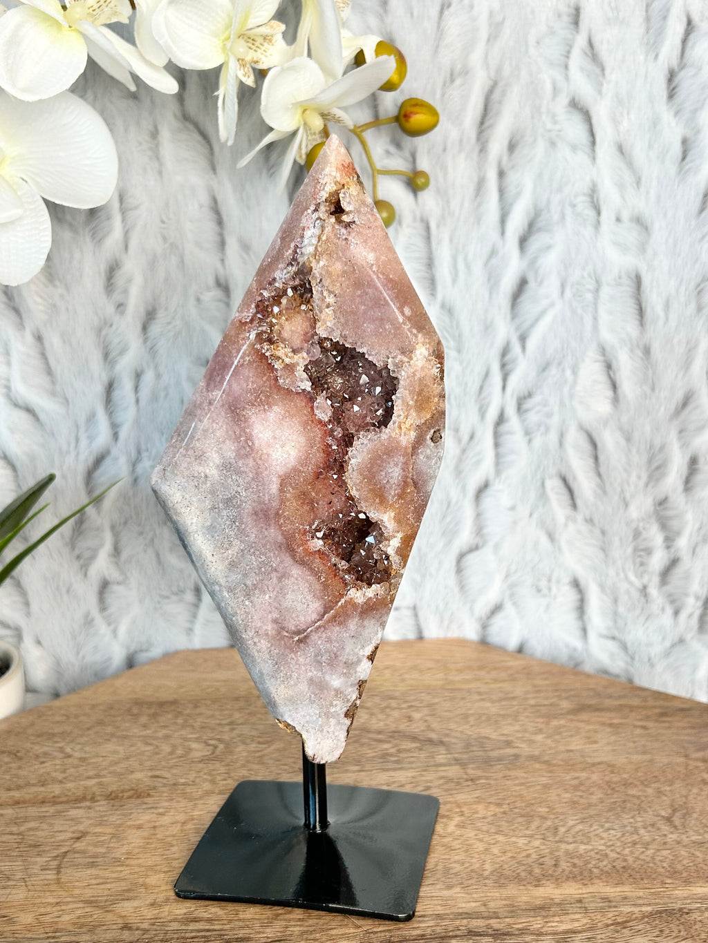 Pink Amethyst Freeform on stand