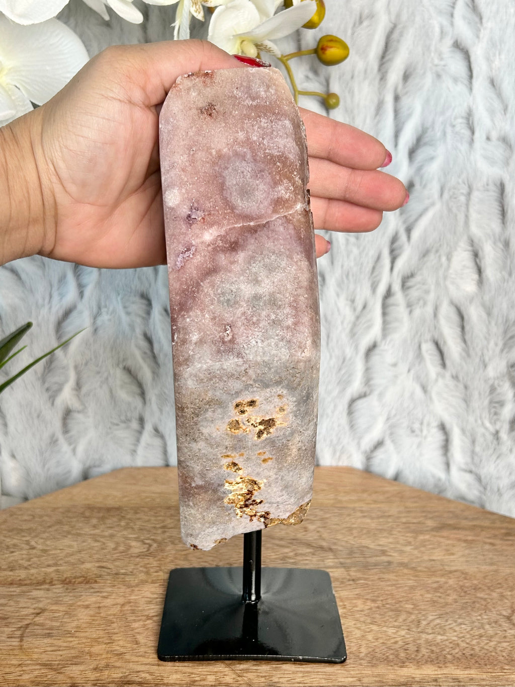 Pink Amethyst Freeform on stand