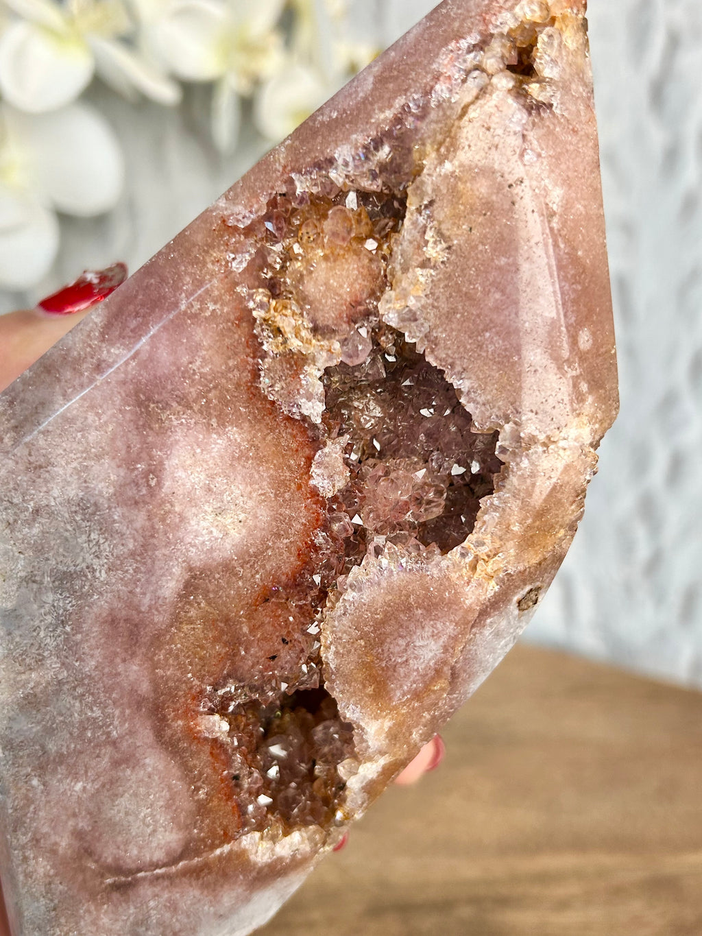 Pink Amethyst Freeform on stand