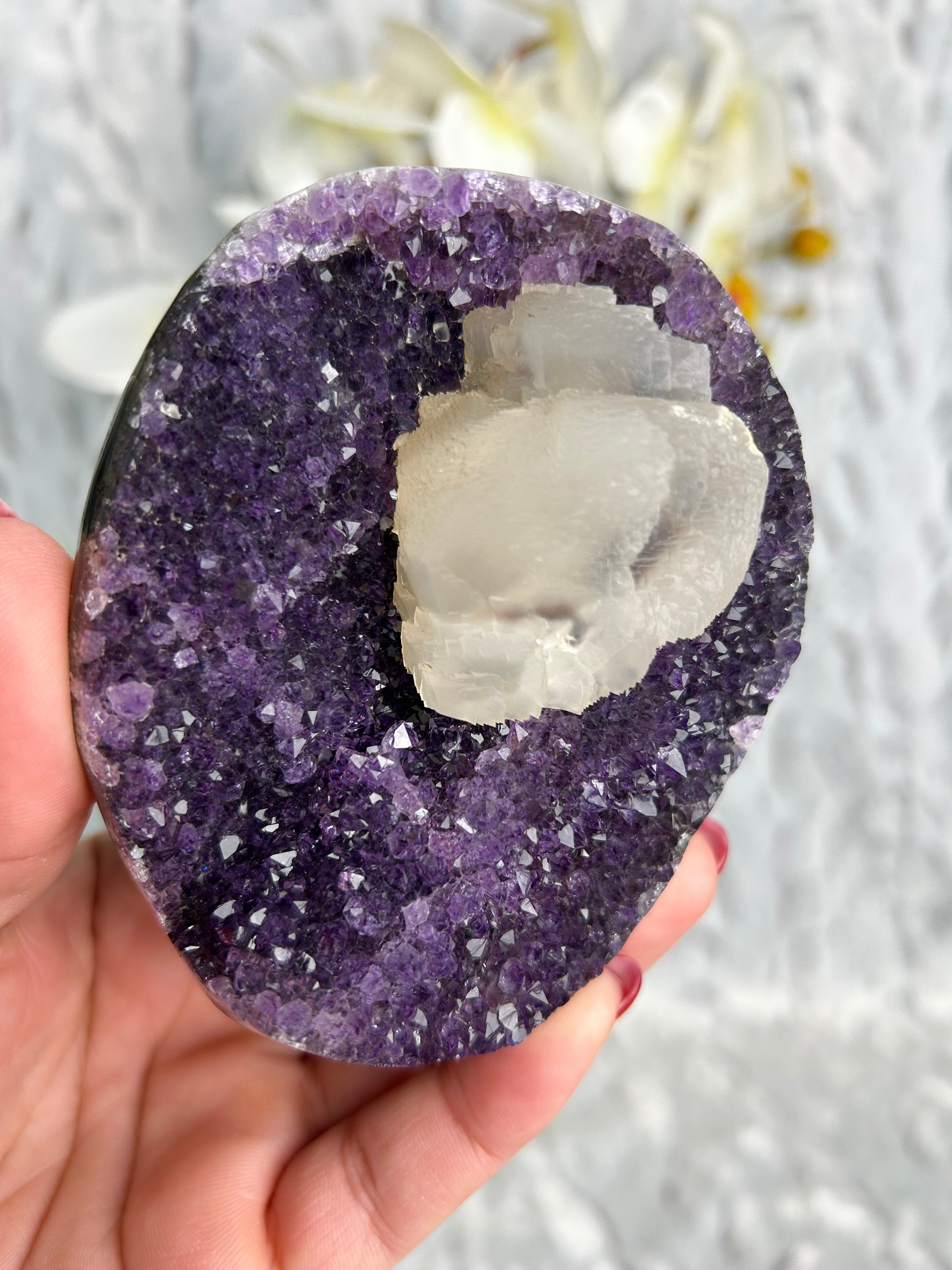 Uruguayan Amethyst with Calcite