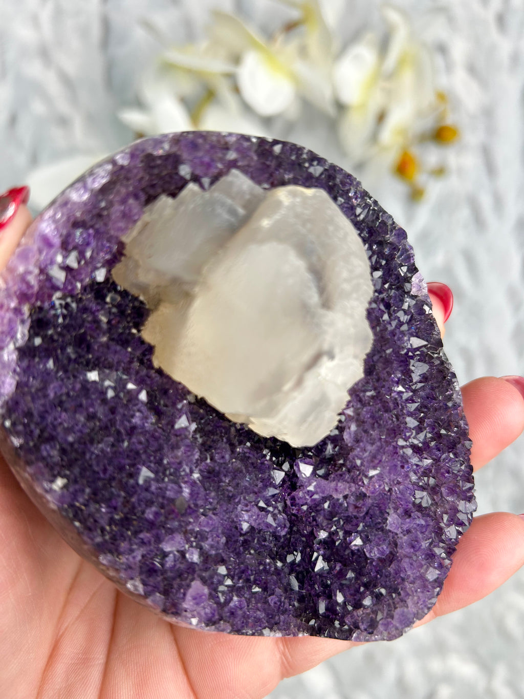 Uruguayan Amethyst with Calcite