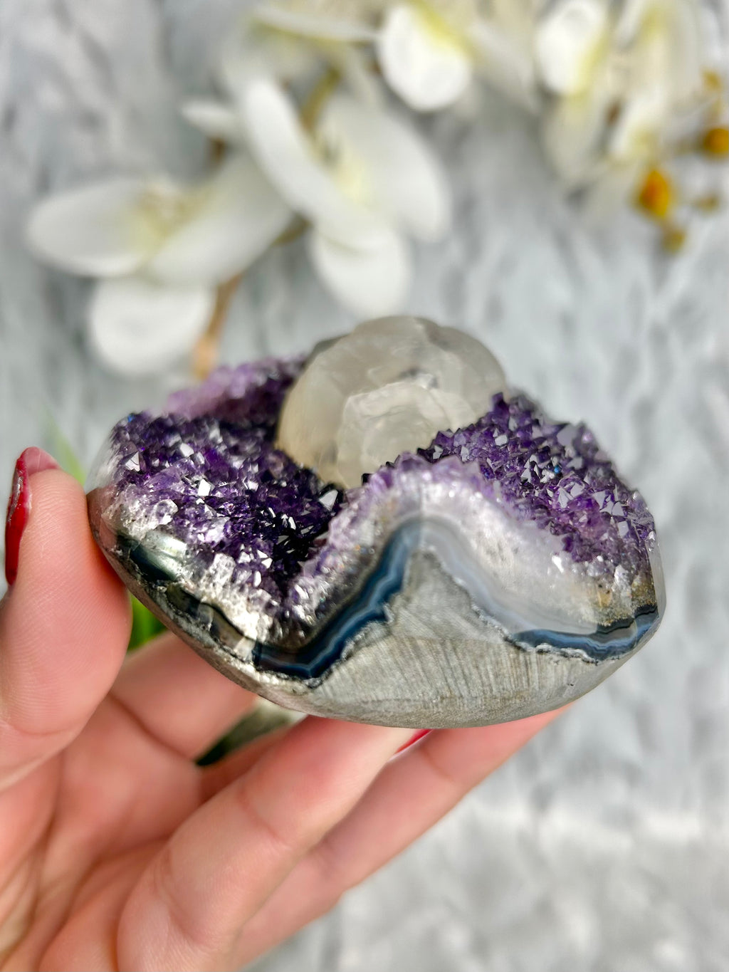 Uruguayan Amethyst with Calcite