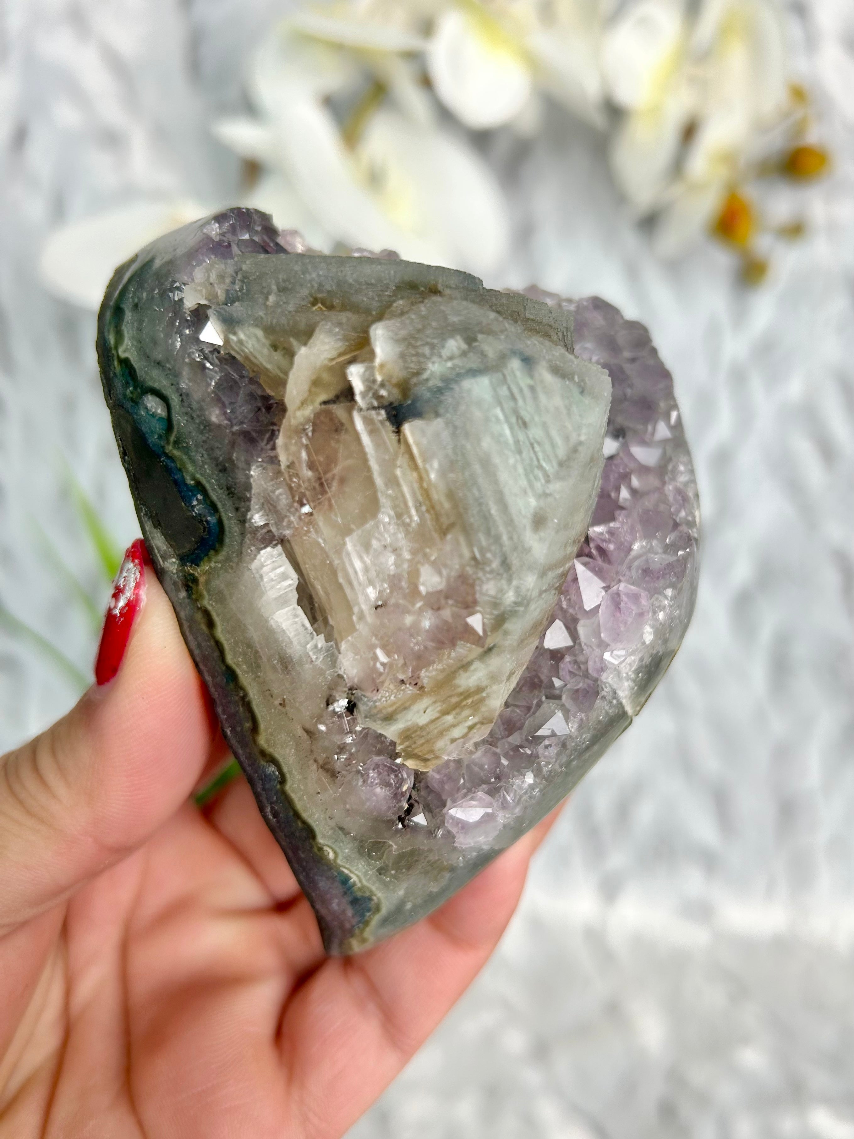 Uruguayan Amethyst with Calcite