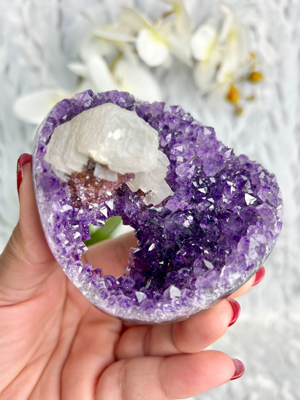 Uruguayan Amethyst with Calcite