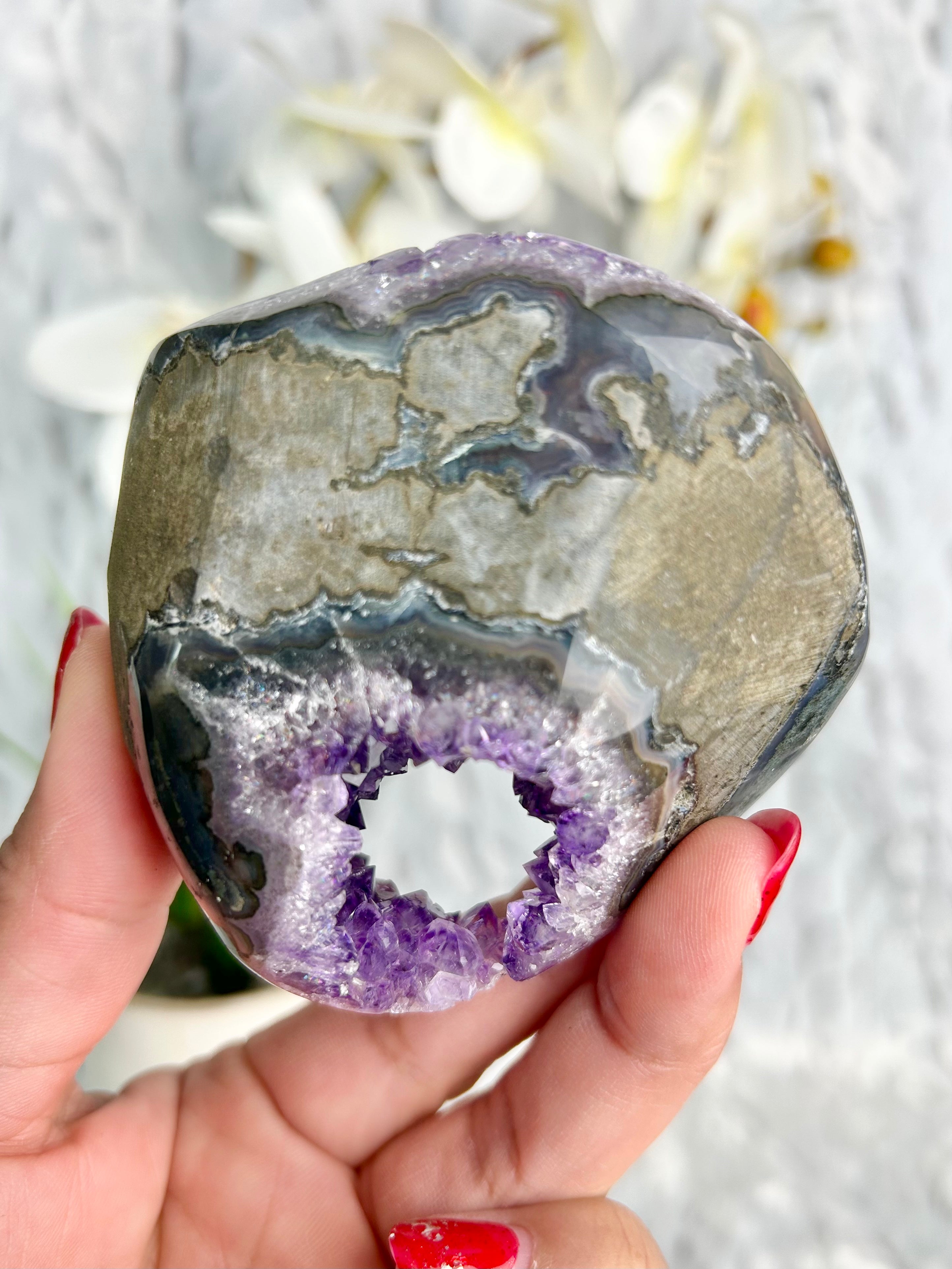 Uruguayan Amethyst with Calcite