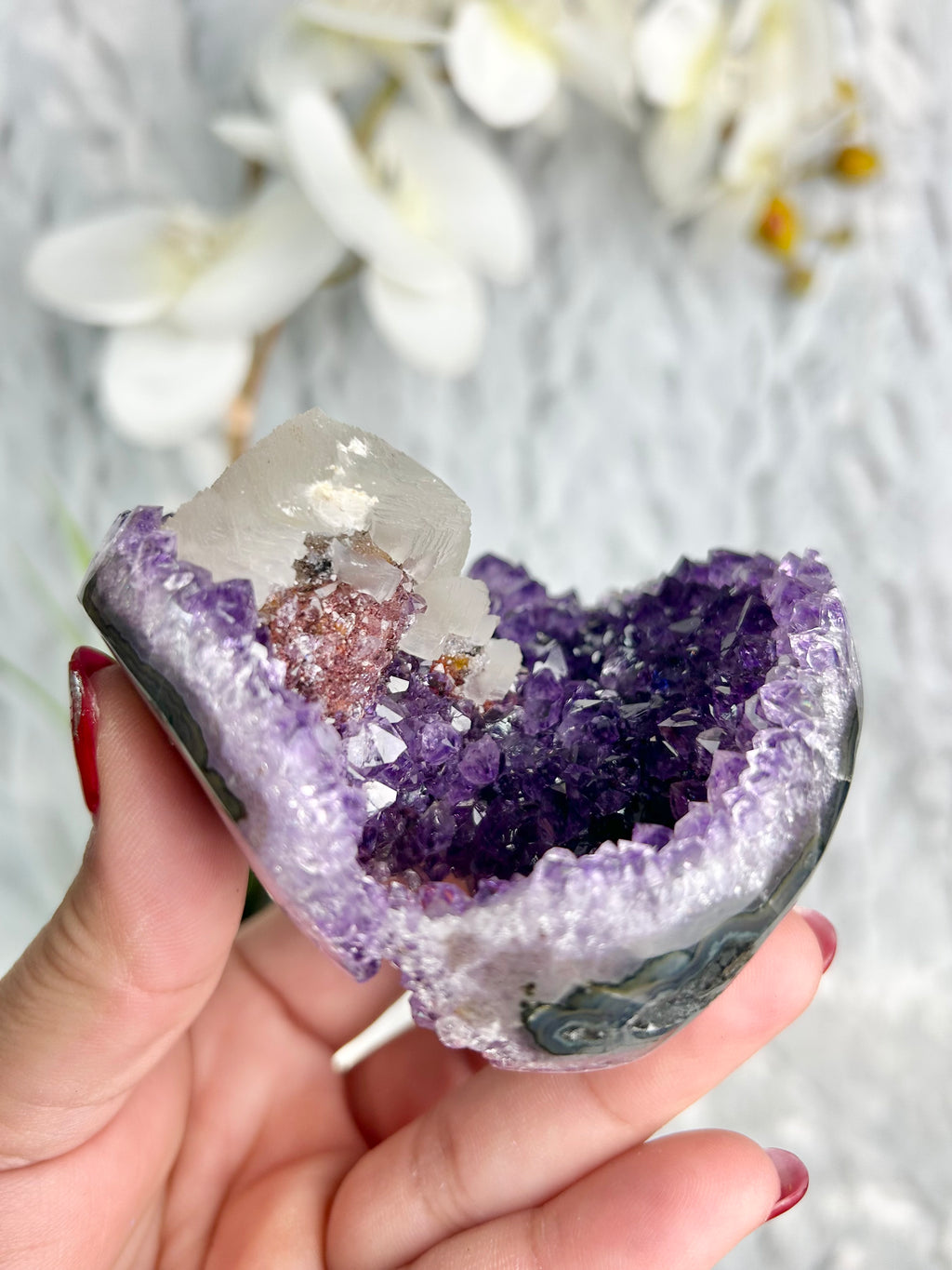 Uruguayan Amethyst with Calcite