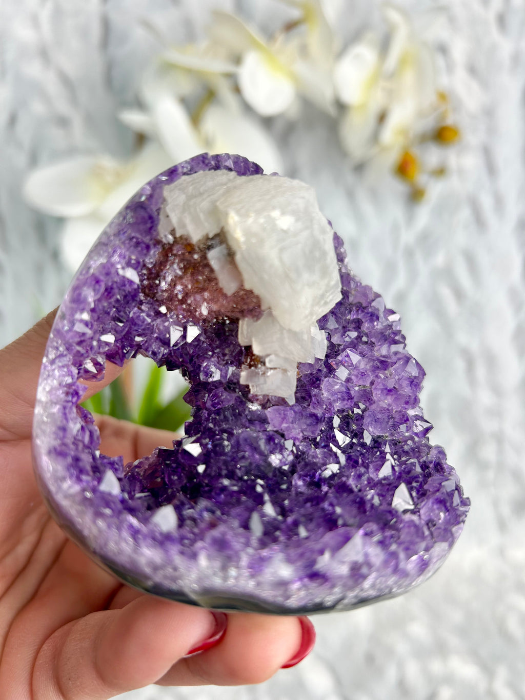 Uruguayan Amethyst with Calcite