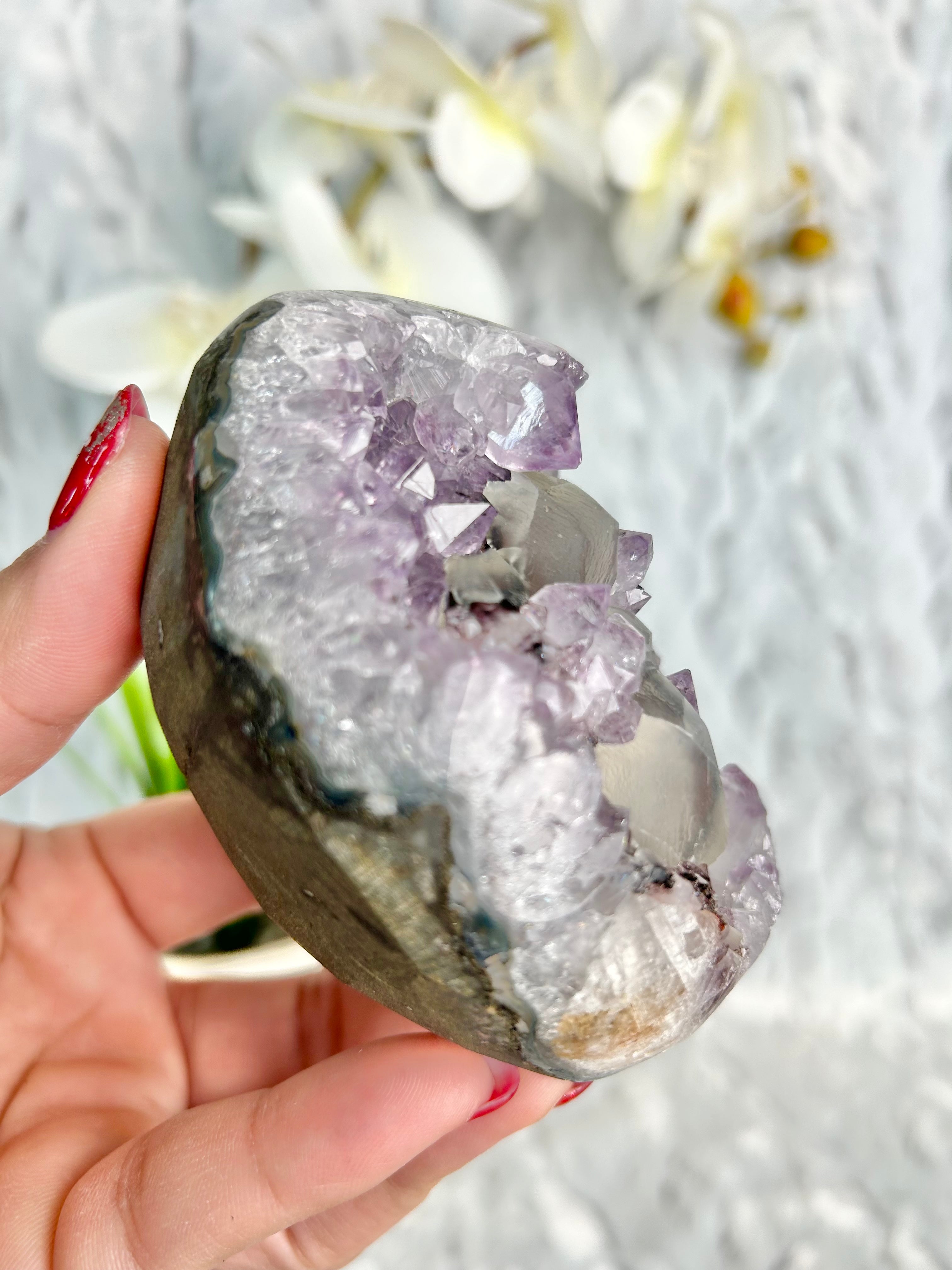 Uruguayan Amethyst with Calcite