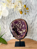 Uruguayan Rainbow Amethyst Geode with UV Reactive Calcites