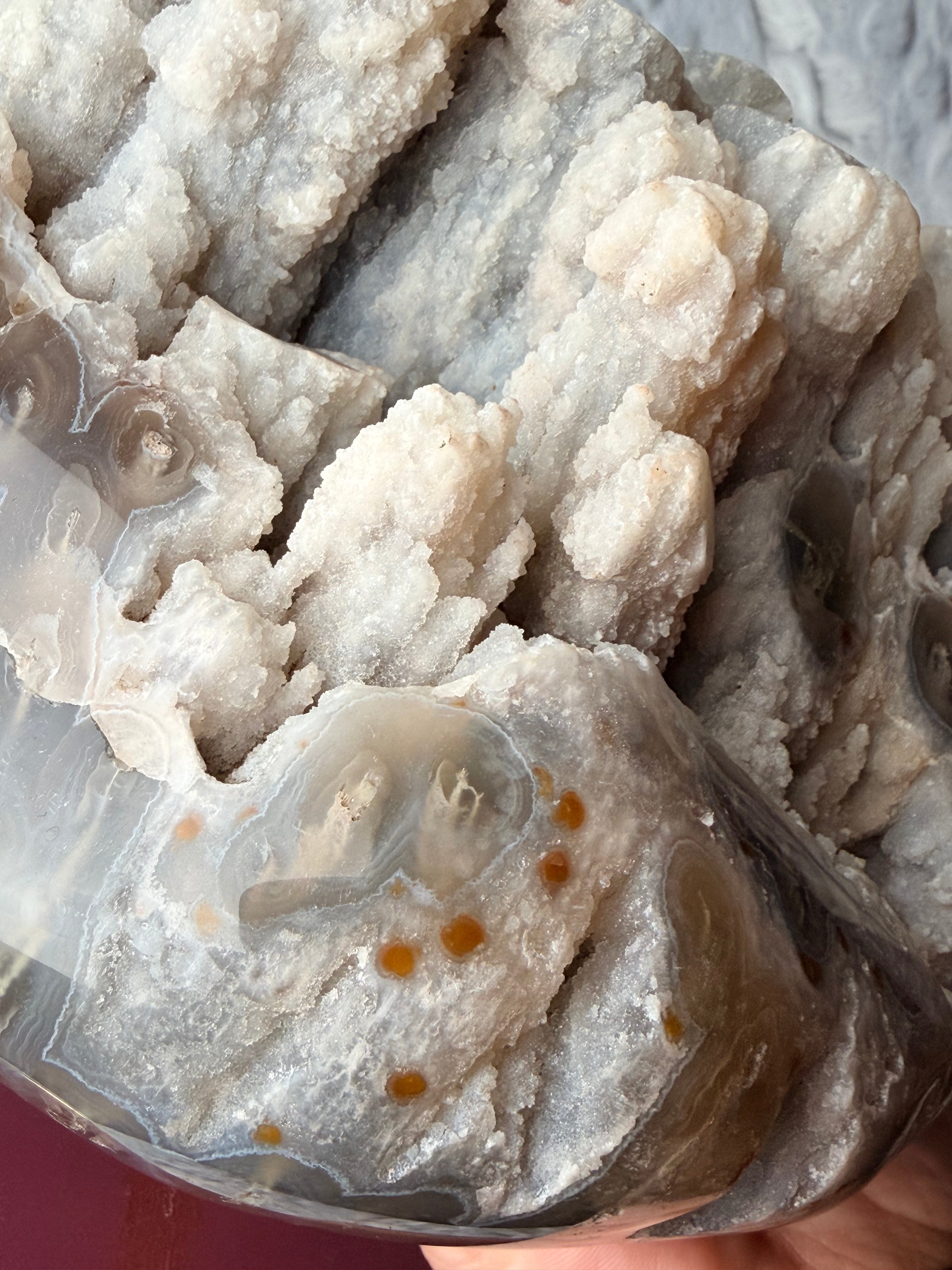 Large Stalactite Agate cluster on stand