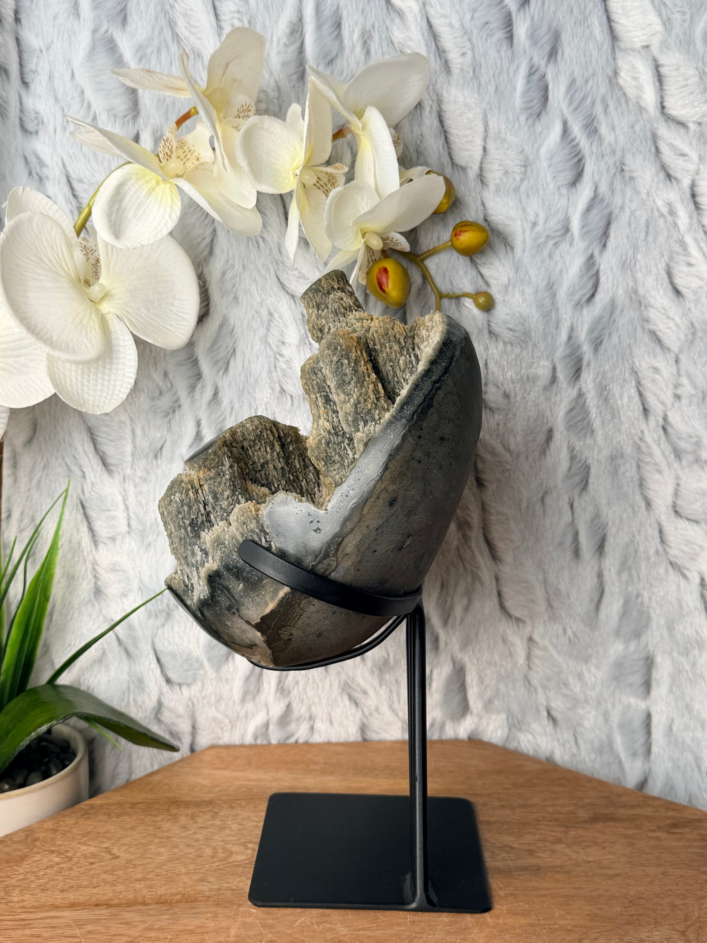 Unique Green Stalactite Formation Geode