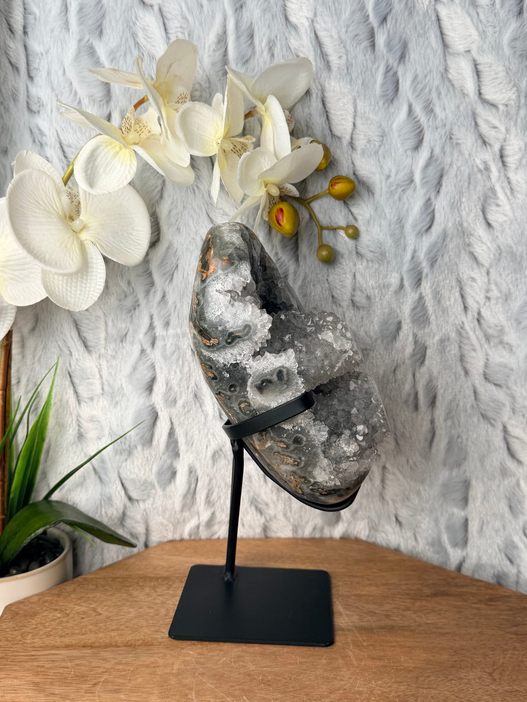 Large Quartzy Green Stalactite Geode